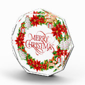 Red Merry kerstfeestay Wreatfoto Block Fotoblokken (Rechts)