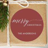 Red Merry kerstfeestdag Ronde Sticker