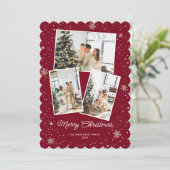 Red Merry kerstfoto Kaart collage (Staand voorkant)