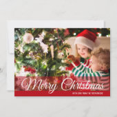 Red Merry-kerstfotokaart Feestdagenkaart (Voorkant)