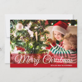 Red Merry-kerstfotokaart Feestdagenkaart