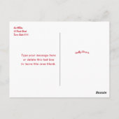 Red Merry-kerstfotokaart, horizontaal Briefkaart (Achterkant)