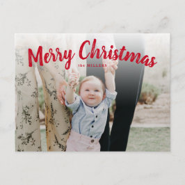 Red Merry-kerstfotokaart, horizontaal Briefkaart
