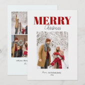 Red Merry-kerstkaart Feestdagenkaart (Voorkant / Achterkant)