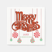 Red Merry kerstkalligrafie Servet (Voorkant)