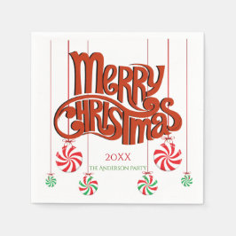 Red Merry kerstkalligrafie Servet