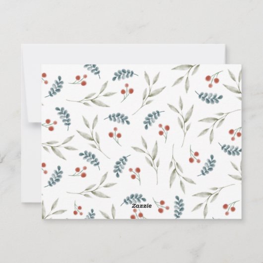 Red Merry Kerstkalligrafie Vier Foto Feestdagenkaart (Achterkant)