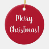 Red Merry Kerstmis 2022 Typografie Keramisch Ornament (Voorkant)