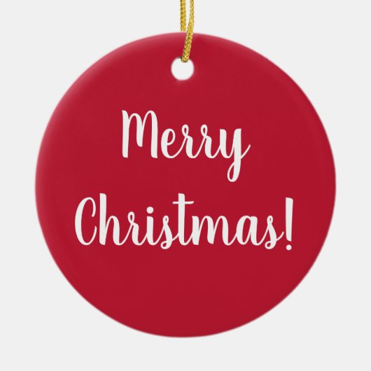 Red Merry Kerstmis 2022 Typografie Keramisch Ornament (Voorkant)