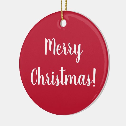 Red Merry Kerstmis 2022 Typografie Keramisch Ornament (Links)