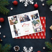 Red Merry Kerstmis Chic Trendy Collage 5 Foto's