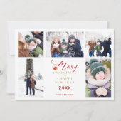 Red Merry Kerstmis Chic Trendy Collage 5 Foto's (Voorkant)