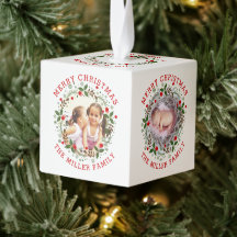 Red Merry Kerstmis, florale feestfoto