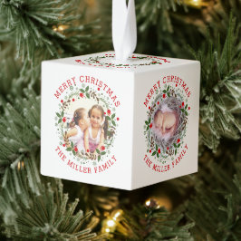 Red Merry Kerstmis, florale feestfoto Decoratie