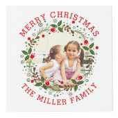 Red Merry Kerstmis, florale feestfoto Kubus (Rechts)