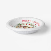 Red Merry Kerstmis, florale feestfoto Papieren Kommen (Gebogen)