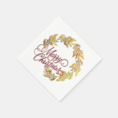 Red Merry Kerstmis Gold Wreath Servet (Hoek)