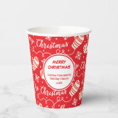 Red Merry-kerstmis Mittens-papierbekertjes Papieren Bekers (Links)