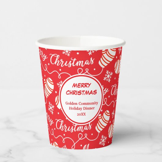 Red Merry-kerstmis Mittens-papierbekertjes Papieren Bekers (Links)