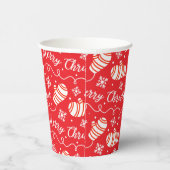 Red Merry-kerstmis Mittens-papierbekertjes Papieren Bekers (Rechts)