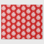 Red Merry Kerstmis Ornament Holiday Cadeaupapier (Vlak)