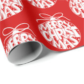 Red Merry Kerstmis Ornament Holiday Cadeaupapier (Rol Hoek)
