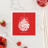 Red Merry Kerstmis Ornament Holiday Servet (Insitu)