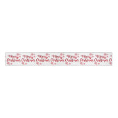 Red Merry Kerstmis Ribbon Grosgrain Lint (Voorkant)