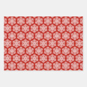 Red Merry Kerstmis Snowflakes Holiday Kerstmis Inpakpapier Vel (Voorkant 2)