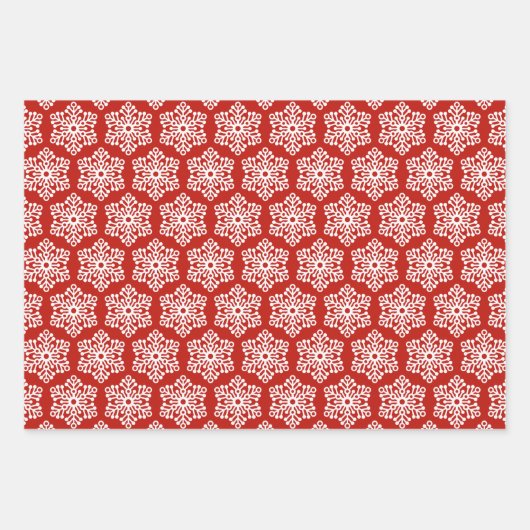 Red Merry Kerstmis Snowflakes Holiday Kerstmis Inpakpapier Vel