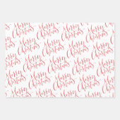 Red Merry Kerstmis Snowflakes Holiday Kerstmis Inpakpapier Vel (Voorkant)