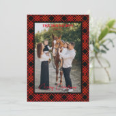 Red Merry Kerstmis Tartan Pset Foto's (Staand voorkant)