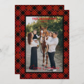 Red Merry Kerstmis Tartan Pset Foto's (Voorkant / Achterkant)