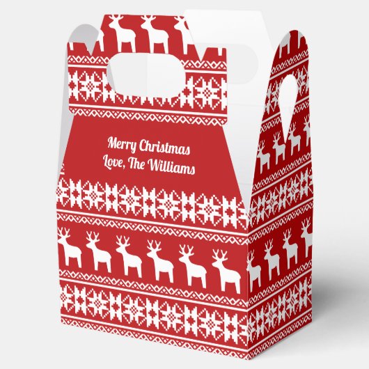 Red Merry-kerstrendierpartij Snowflake Bedankdoosjes (Geopend)