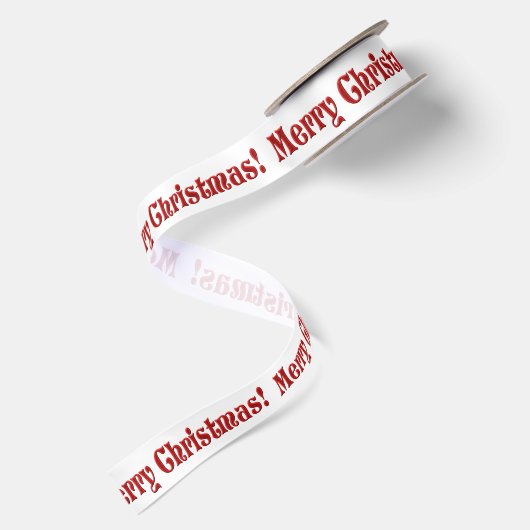 Red Merry-kerstscript Satijnen Lint (Achterkant)