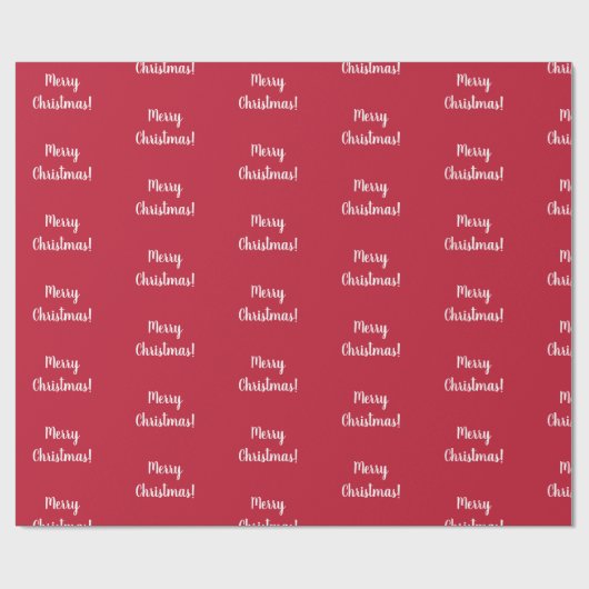 Red Merry kersttypografie Cadeaupapier (Vlak)