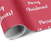 Red Merry kersttypografie Cadeaupapier (Rol Hoek)