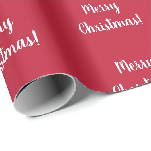 Red Merry kersttypografie Cadeaupapier (Rol Hoek)
