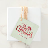 Red Merry kersttypografie Festive Font Bedankjes Labels (In situ)