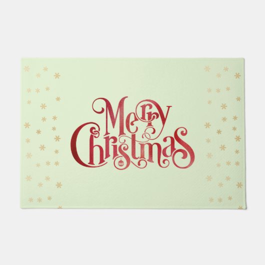 Red Merry kersttypografie Festive Font Deurmat (Voorkant)