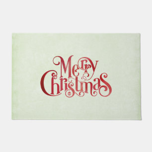Red Merry kersttypografie Festive Font Deurmat