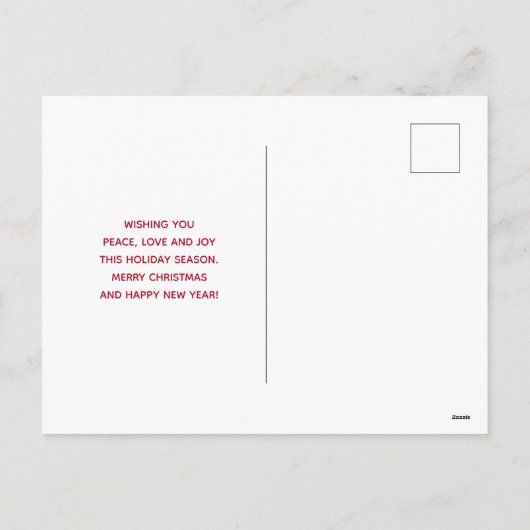 Red Merry kersttypografie Festive Font Feestdagenkaart (Achterkant)