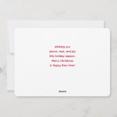 Red Merry kersttypografie Festive Font Feestdagenkaart (Achterkant)