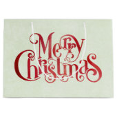 Red Merry kersttypografie Festive Font Groot Cadeauzakje (Voorkant)