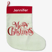 Red Merry kersttypografie Festive Font Grote Kerstsok (Voorkant)