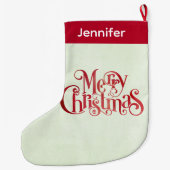 Red Merry kersttypografie Festive Font Grote Kerstsok (Achterkant)