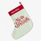 Red Merry kersttypografie Festive Font Grote Kerstsok (Achterkant (Hangend))