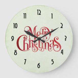 Red Merry kersttypografie Festive Font Grote Klok