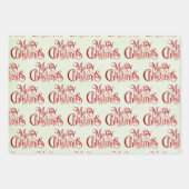 Red Merry kersttypografie Festive Font Inpakpapier Vel (Voorkant 3)