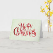 Red Merry kersttypografie Festive Font Kaart (Gele Bloem)